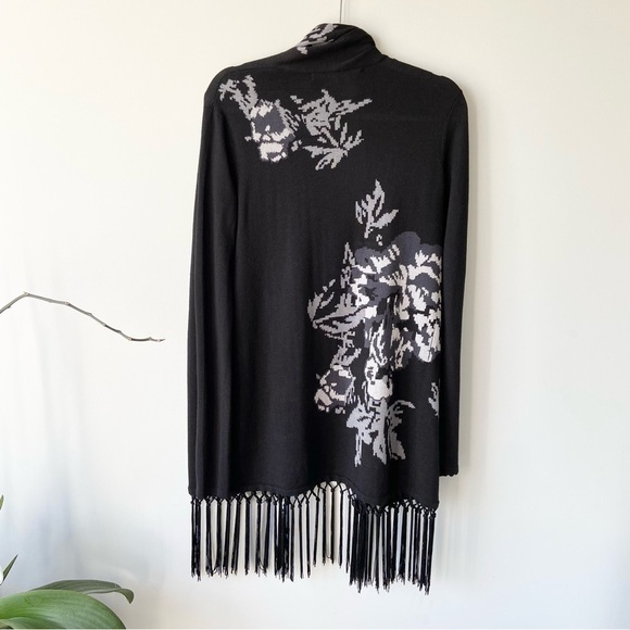 Rachel Roy Boho  Tassel Animal Pattern Lightweight Cardigan - Picture 5 of 16
